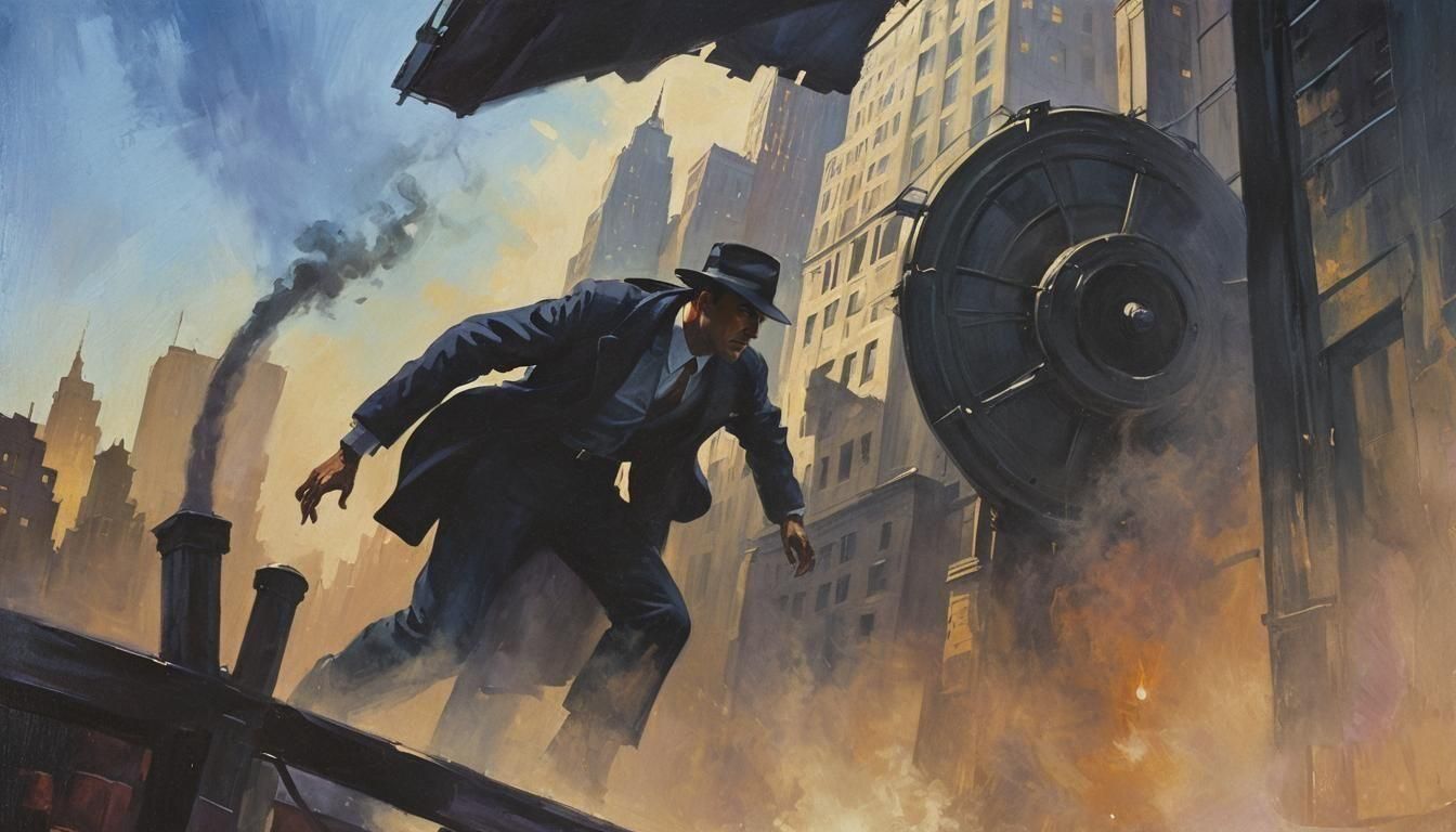 Noir Night Painting: Secrets and Danger