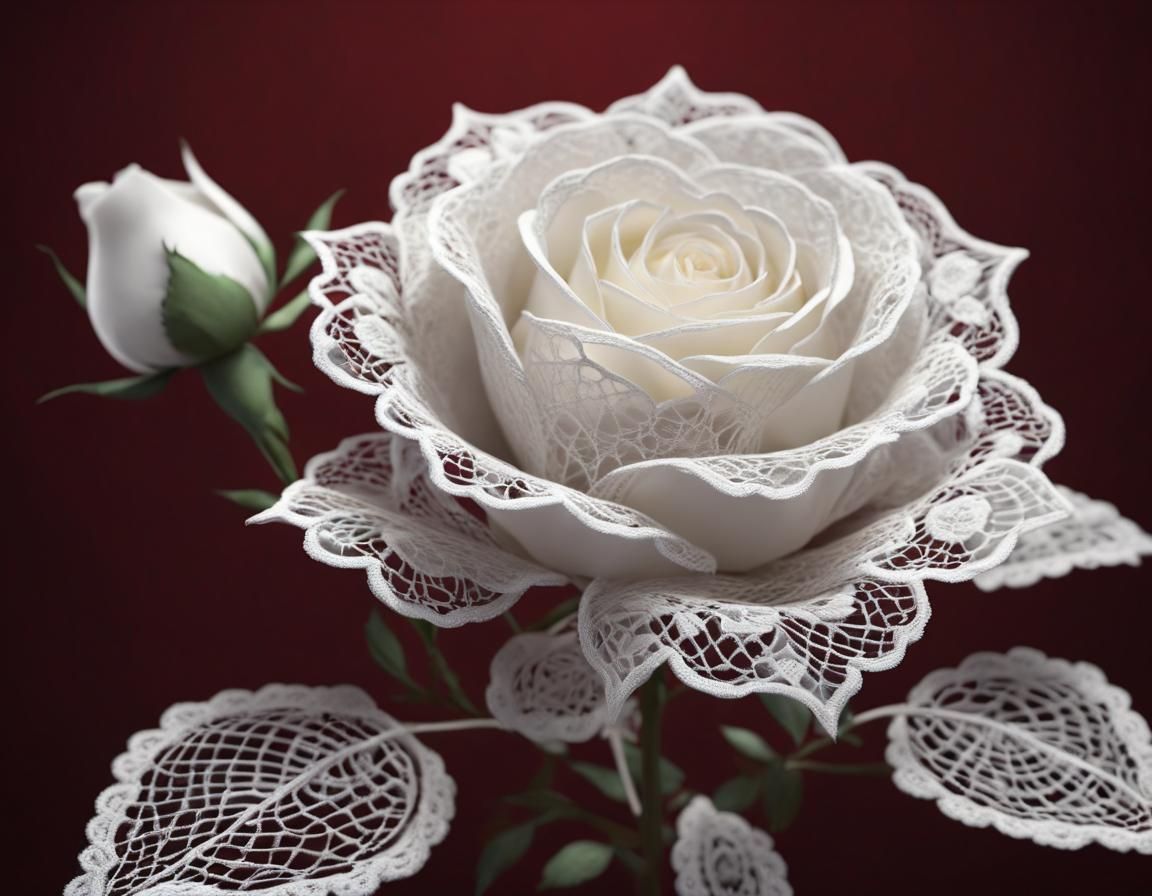 Lace Rose with Skull Pattern in 8K