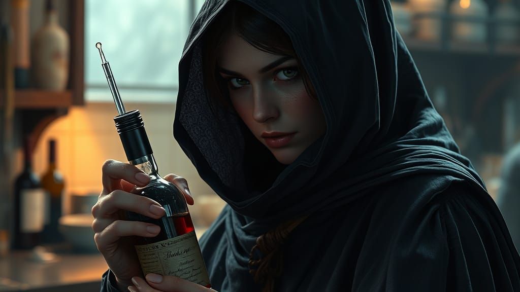 Ethereal Assassin in 19th Century Kitchen