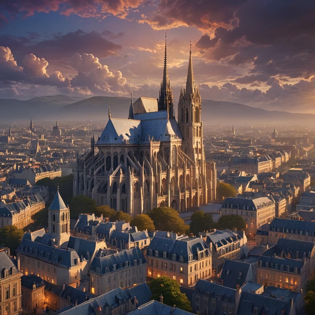 Notre Dame Sacre Coeur Cathedral at Dusk