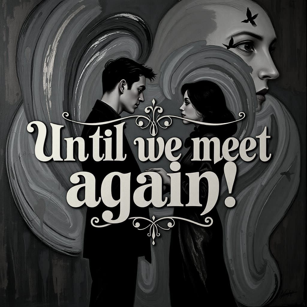 Heartfelt Farewell in Art Nouveau Script with Abstract Chiar...