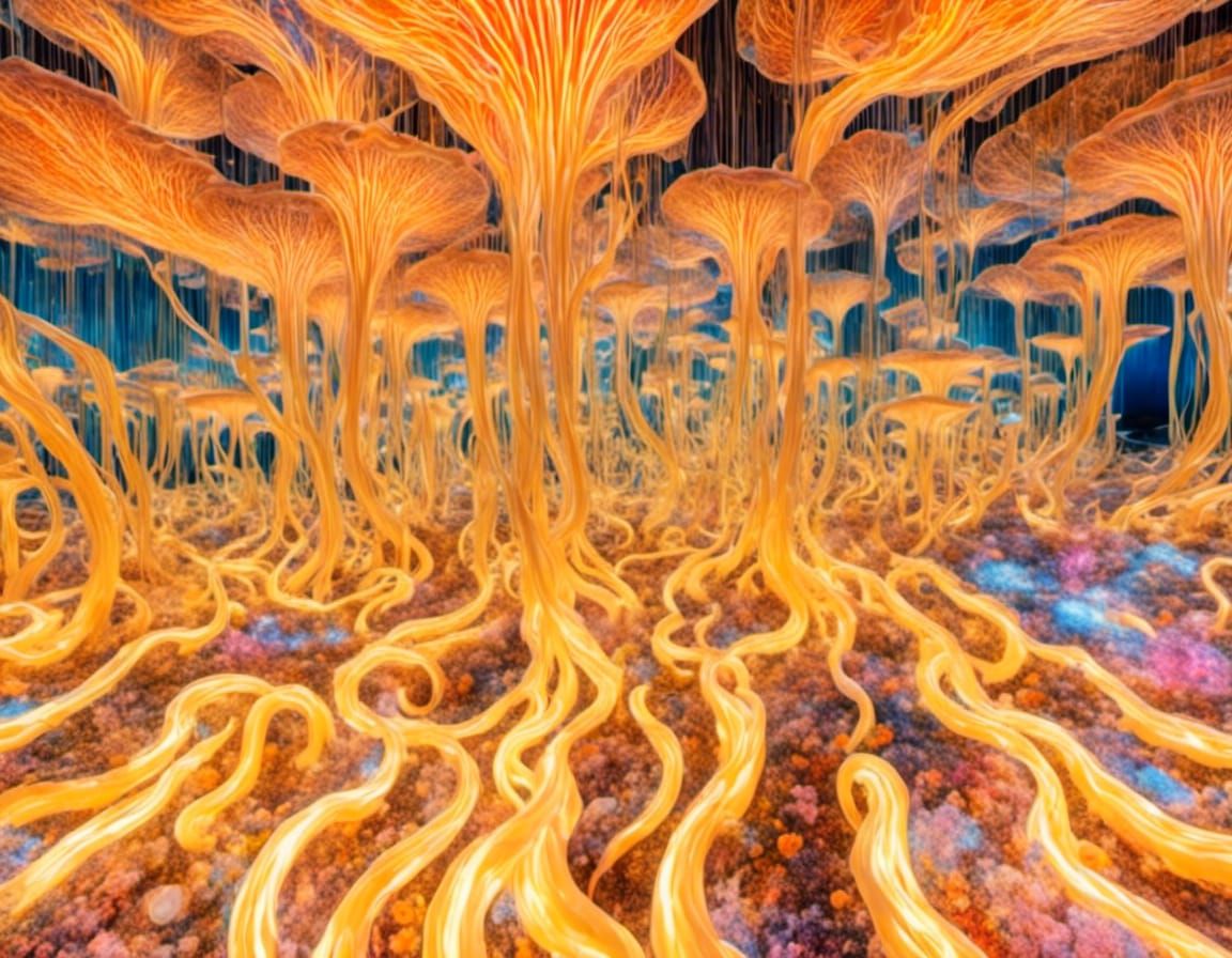 Psychedelic Ocean Tsunami in Hyperreal Style