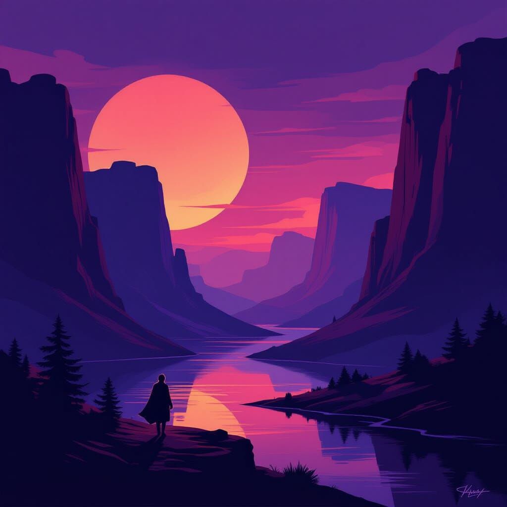 Majestic Valley in Deep Purple Hues
