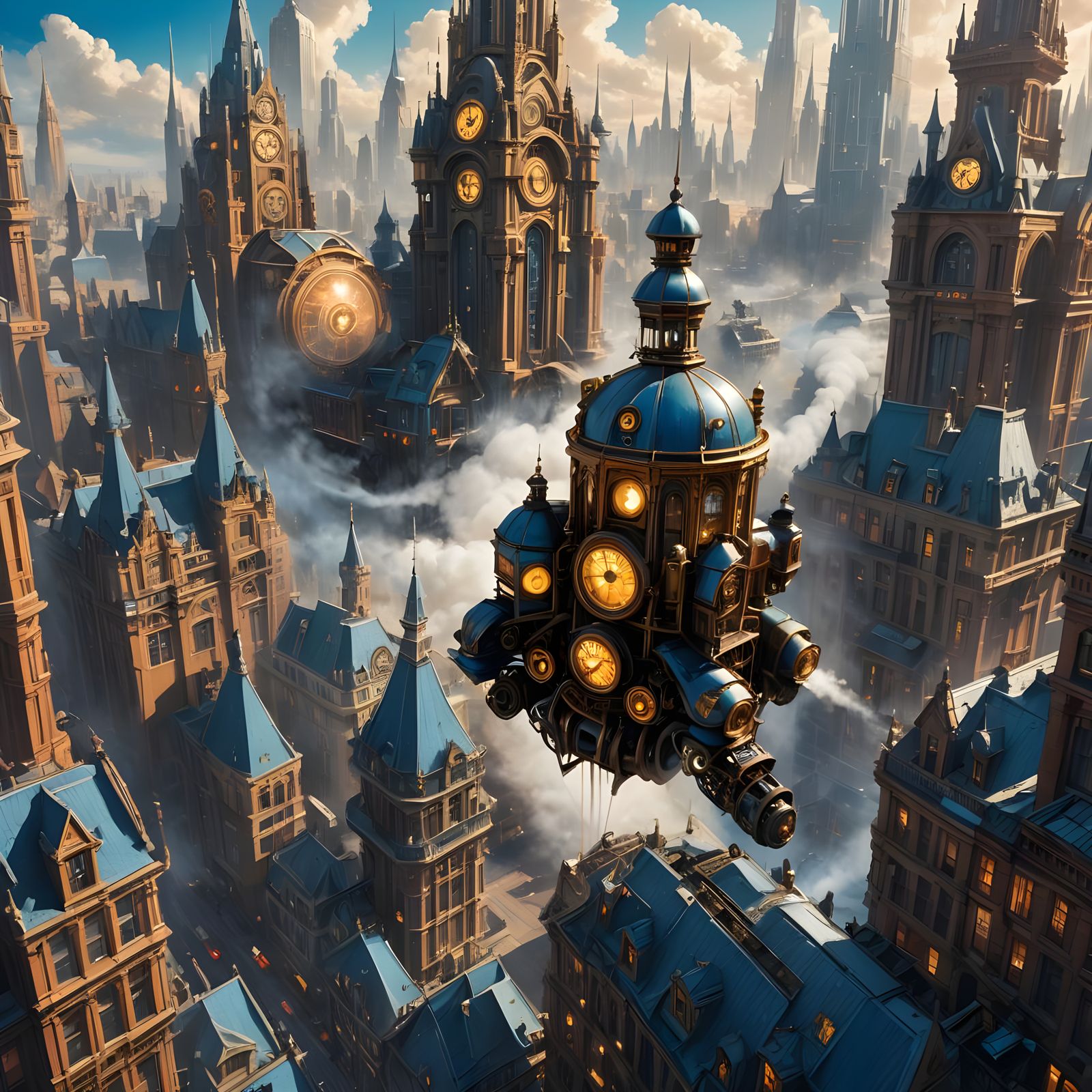 Futuristic Victorian City Concept Art