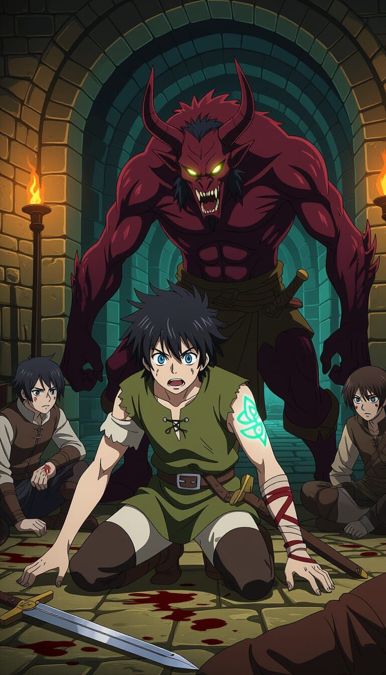 Terrified Teen Confronts Dungeon Demon: Anime Style