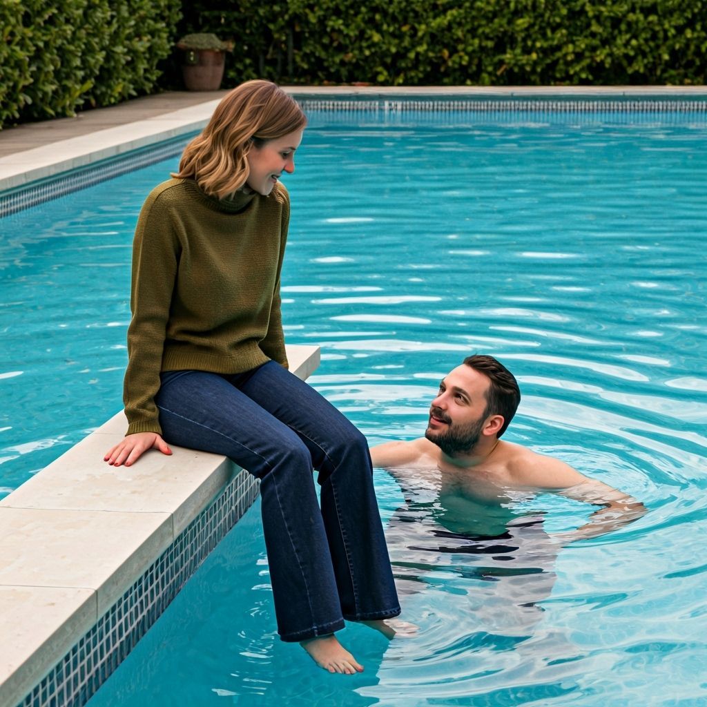 Happy Couple Enjoying a Swim on Vacation