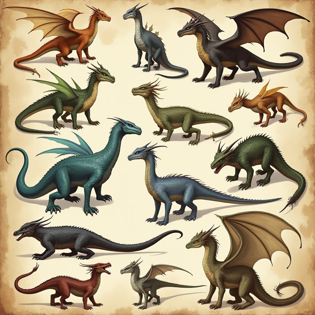 Medieval Bestiary of 10 Realistic Dragon Species
