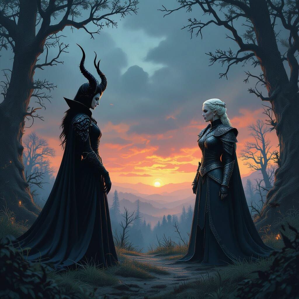 Maleficent Meets Daenerys in Dragonfire Forest