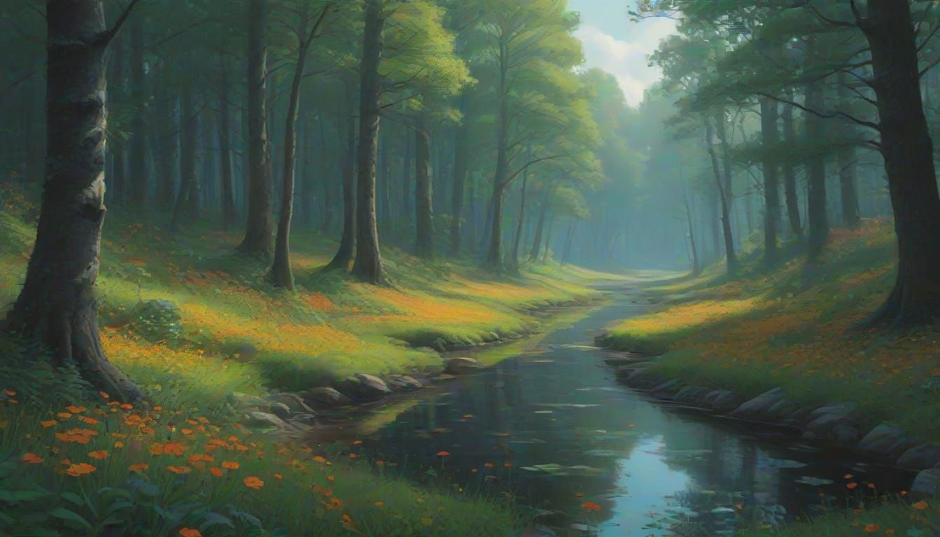 Autumn Forest in Vibrant Hues