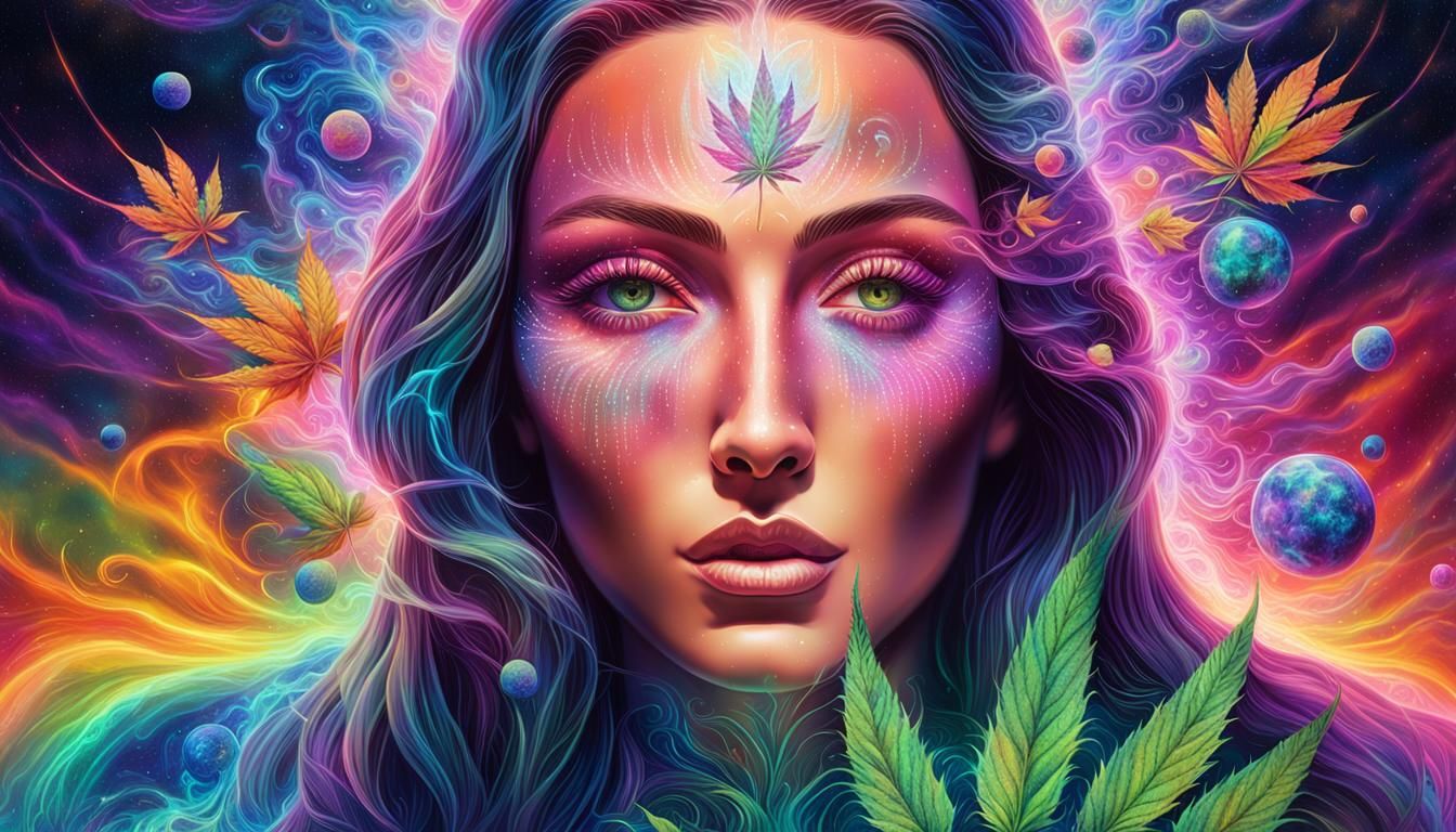 Goddess of Cannabis as Youthful Cosmic Dreamer