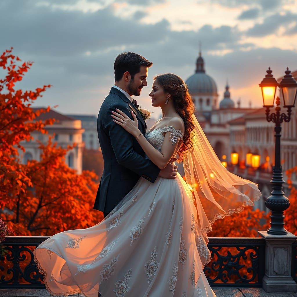Romantic Venice Evening in Golden Light