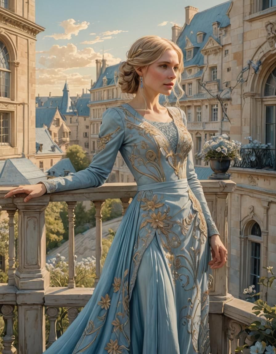 Fleur Delacour Portrait in Art Nouveau Style