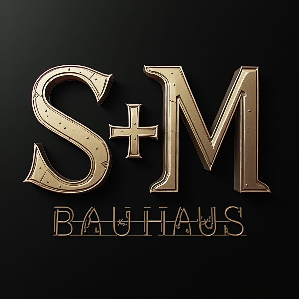 Bold Bauhaus Typography in Metallic Serifs