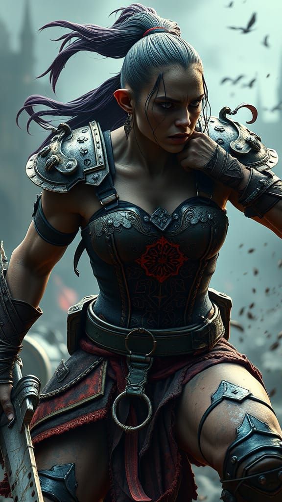 Epic Orc Warrior Unleashes Frenzied Attack in Cinematic Digi...