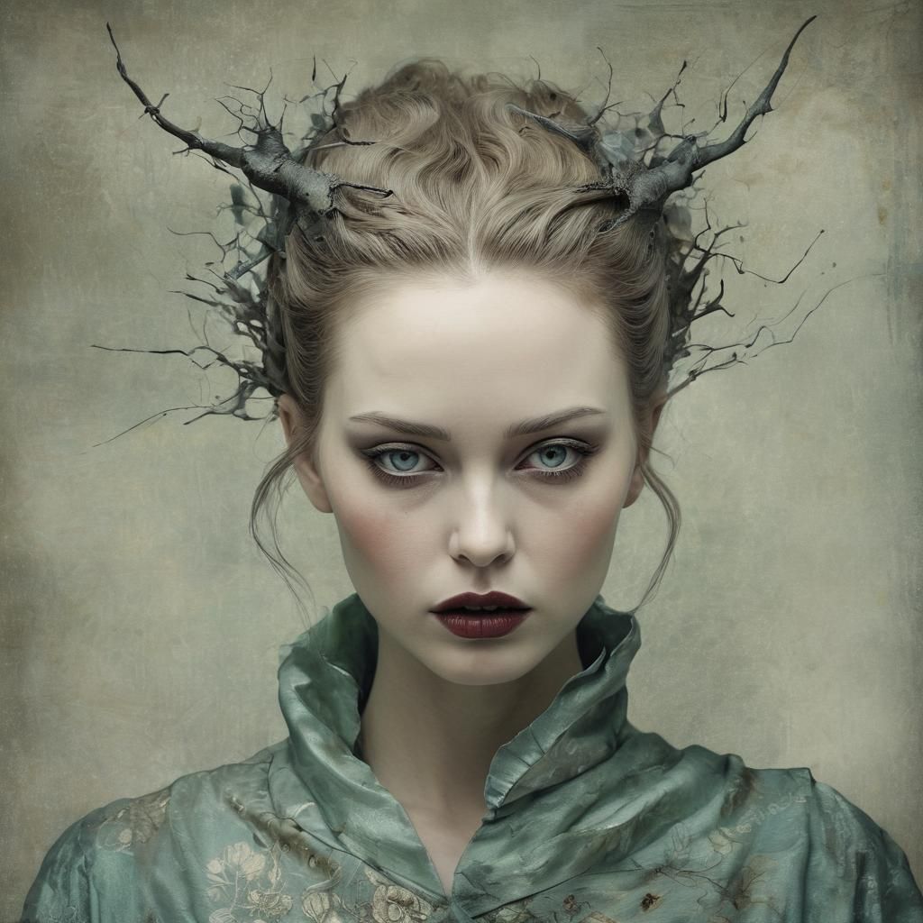 Angry Niflheim Banshee in Alcohol Ink Style