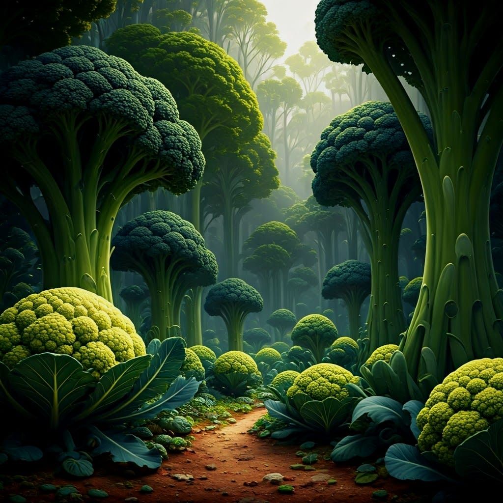 Broccoli Cauliflower Forest: A Vegetable Wonderland