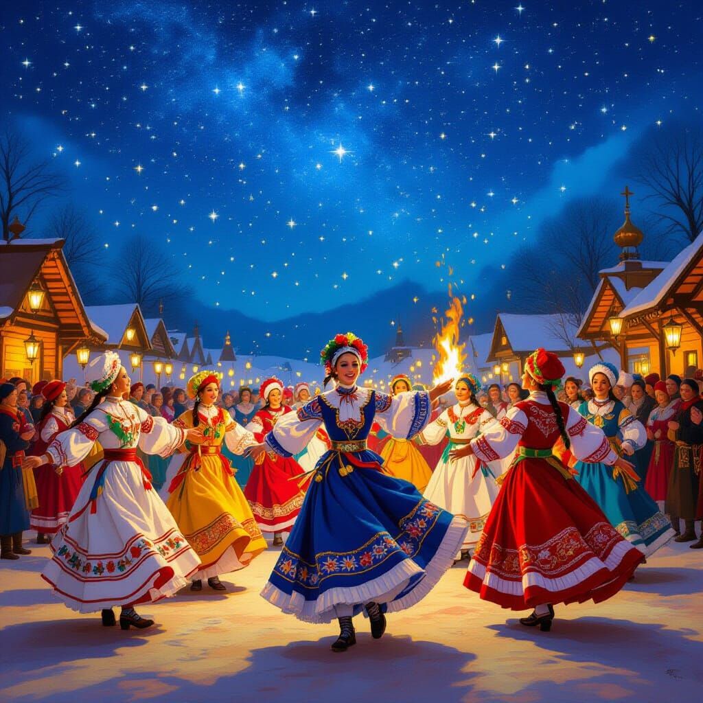 Vibrant Ukrainian Malanka Festival with Dancers