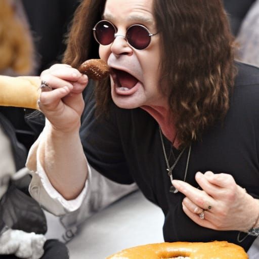 Ozzy Osbourne Eating a Donut