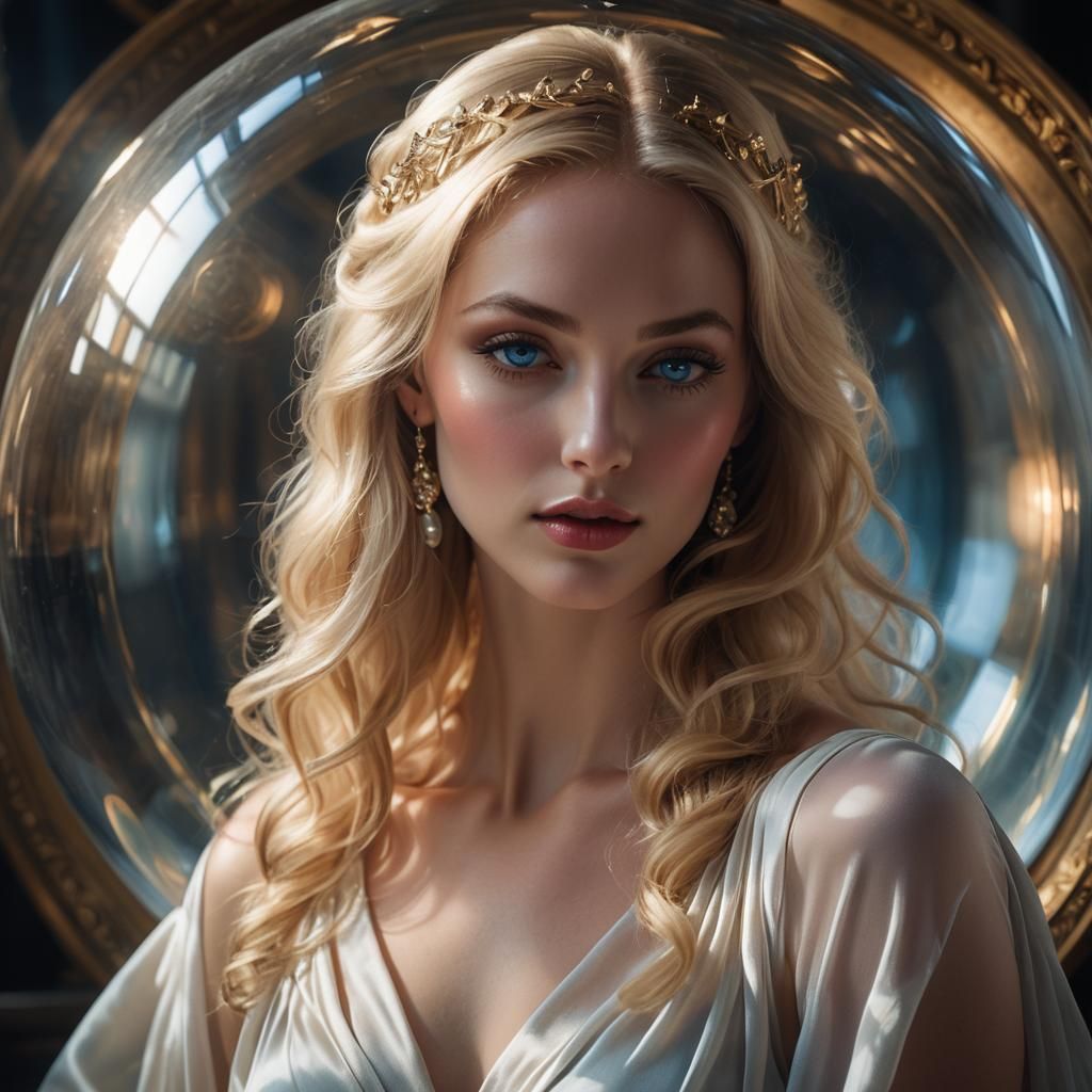 Ethereal Goddess Portrait in Dreamlike Setting