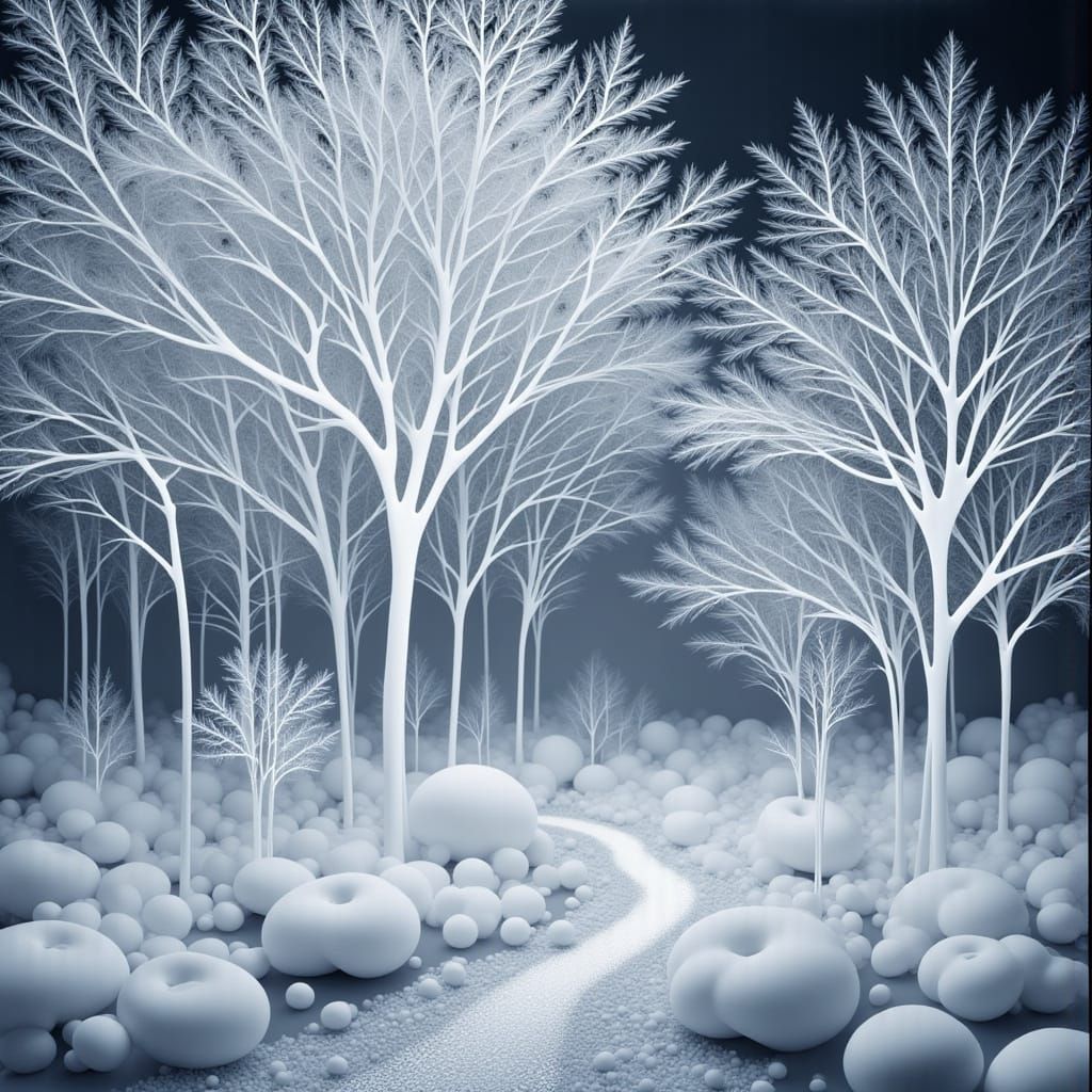 Crystalline Winter Landscape in Eerie Light