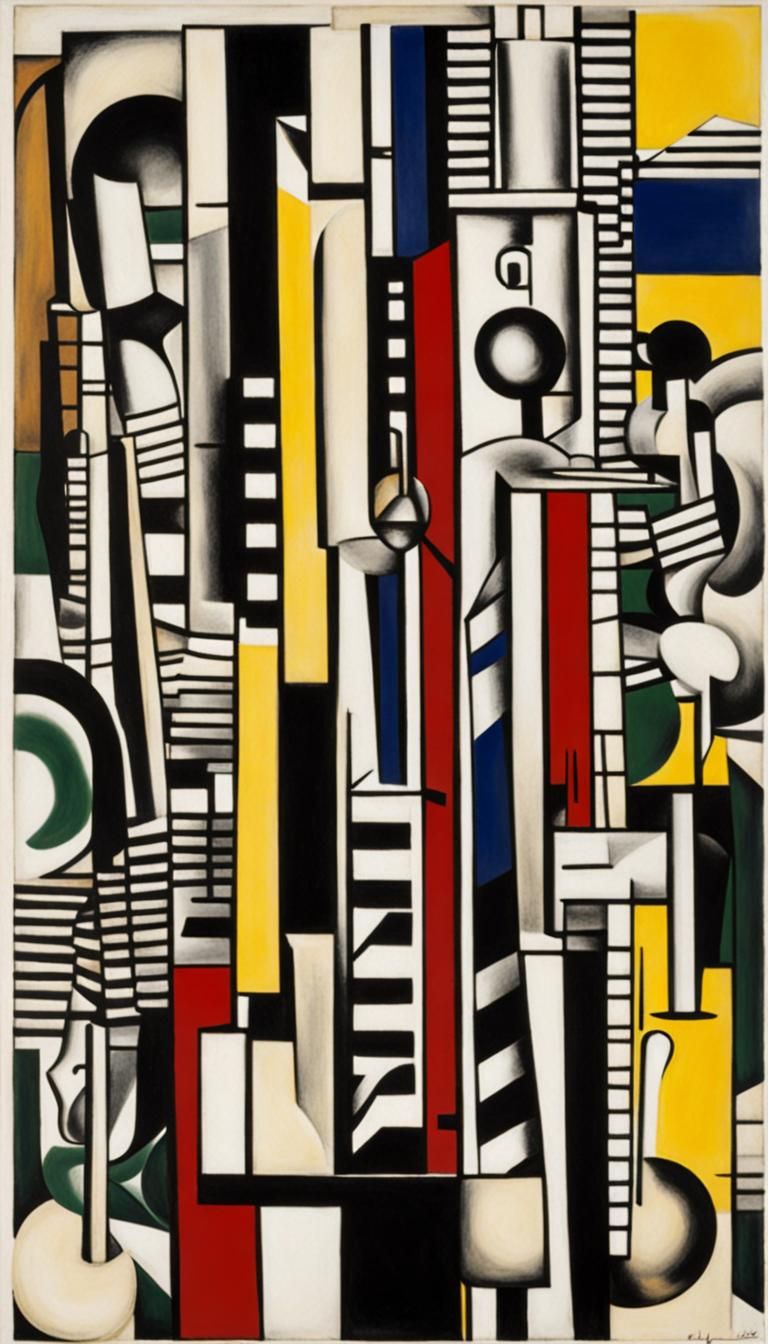 Cubist Light Composition in Léger Style