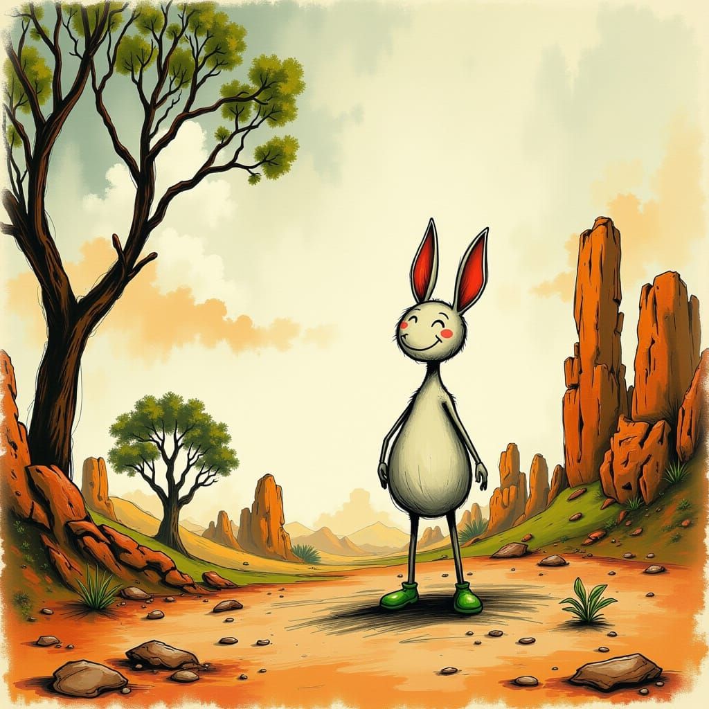 Wallabies in Outback, Beatrix Potter Style