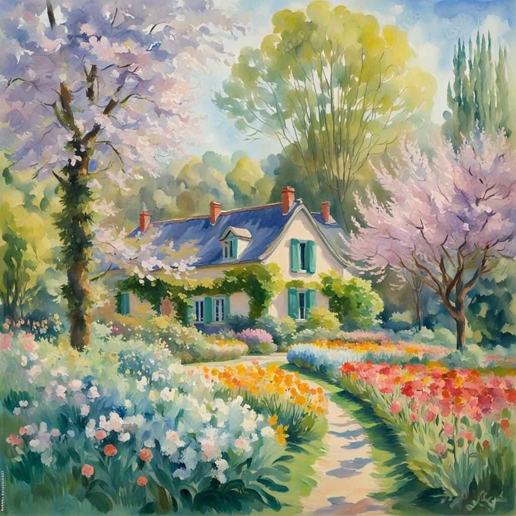 Dům v jarní přírodě