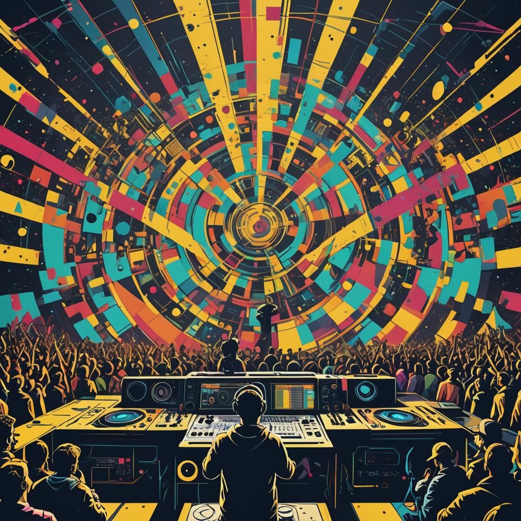 DJ on Stage: Pop Art Screen Print in 8K