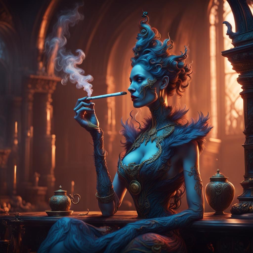 Detailed Joint Smoking Fantasy Concept Art