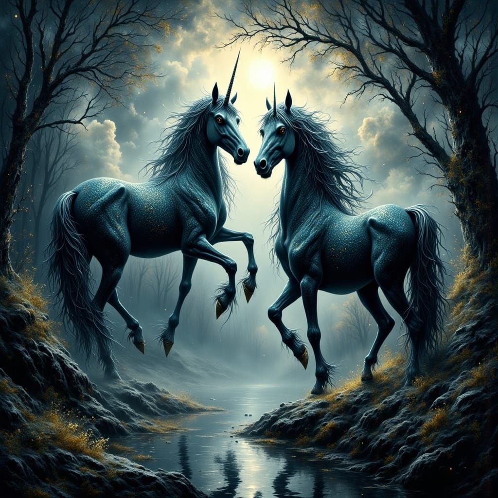 Ethereal Dark Fantasy Dreamscapes in Neon