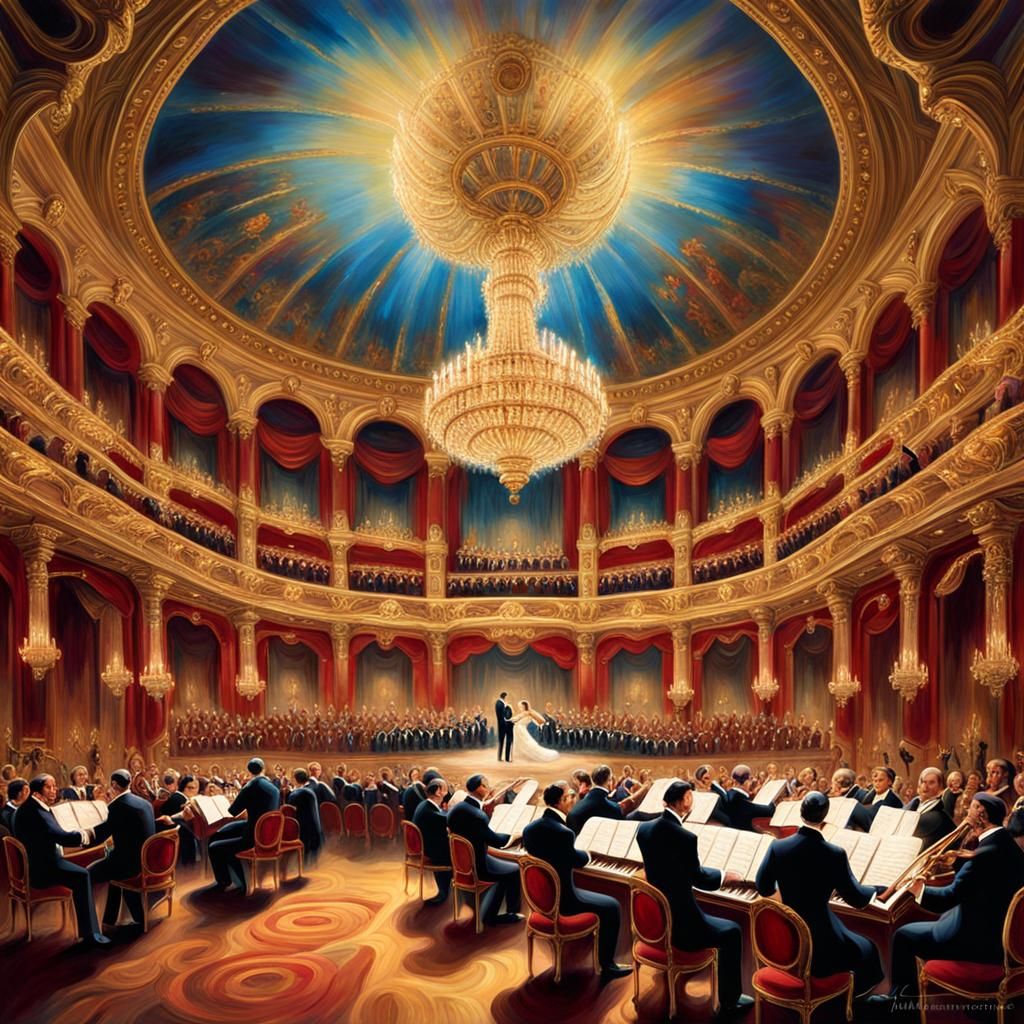 An artwork capturing the enchanting ambiance of a night at t...