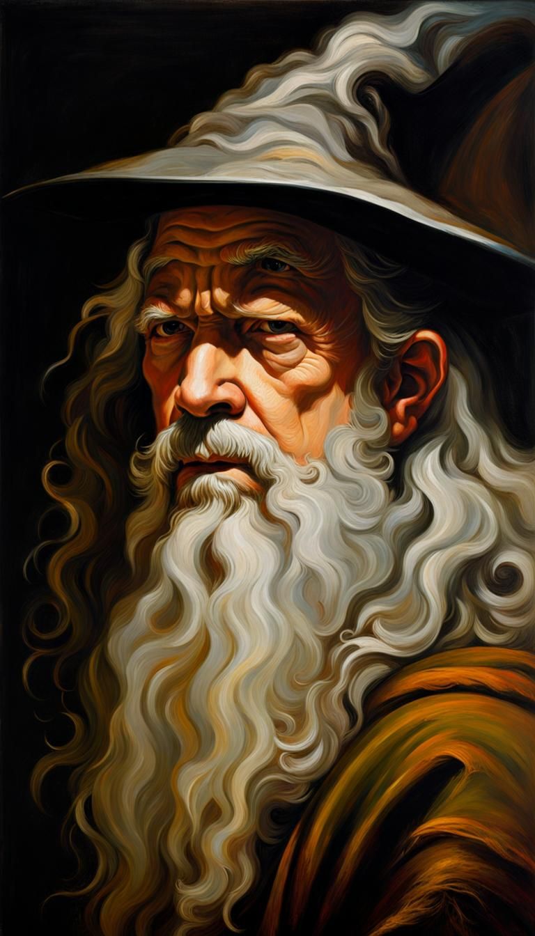 Gandalf Portrait in Baroque Style with Tenebrism