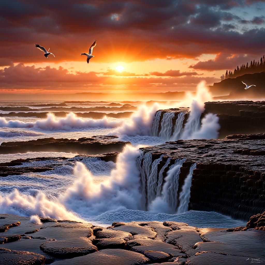Dynamic 3D Seascape of Thor's Well, Oregon