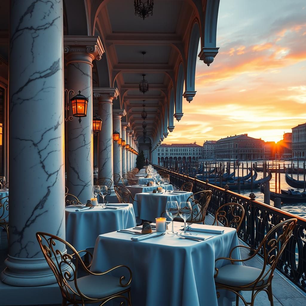 Sunset Over St. Mark's Square Restaurant