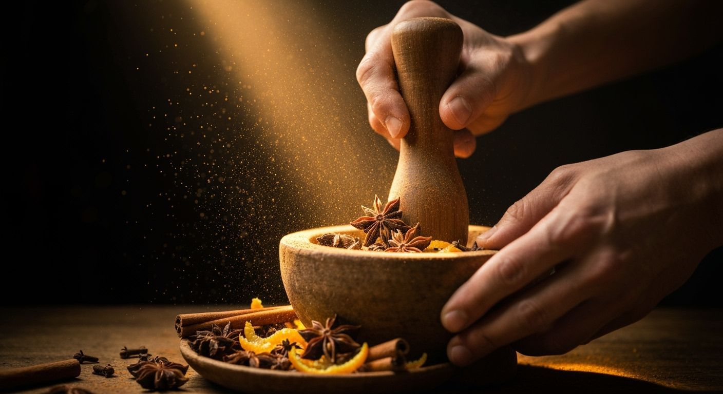 Autumn Spice Grinding Macro Shot