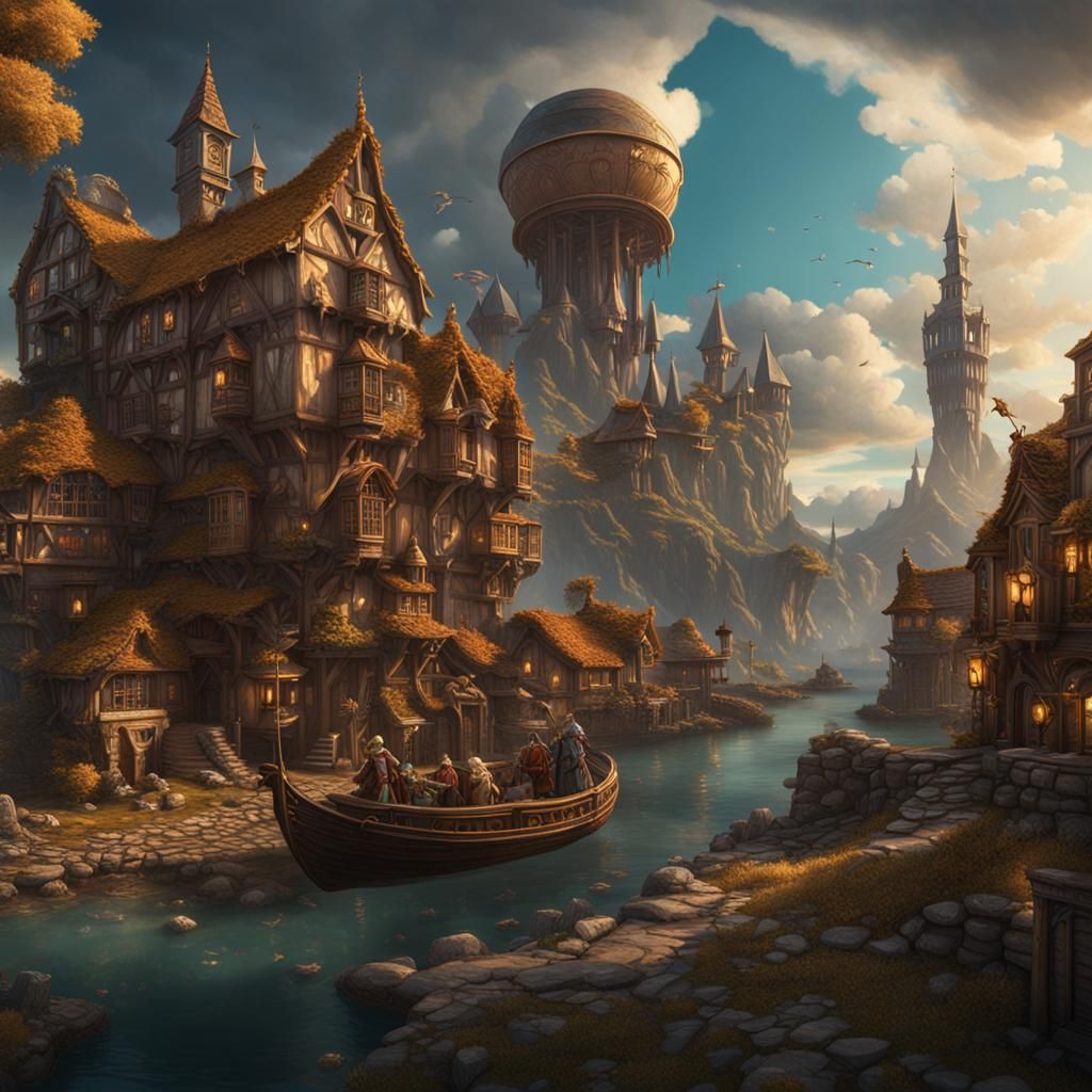 Detailed Matte Painting of Discworld in 8k