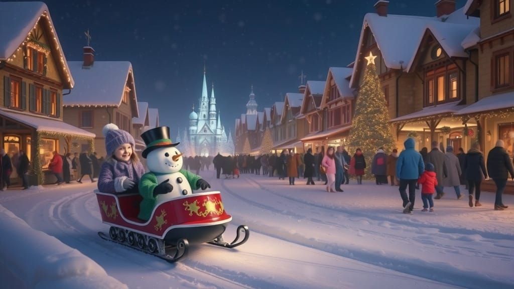 Winter Wonderland Sleigh Ride in Joyful Christmas Spirit