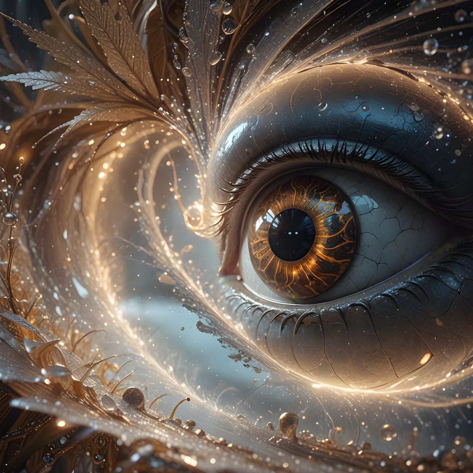 Cartoon Snail Finds Serenity Under Rainy Umbrella