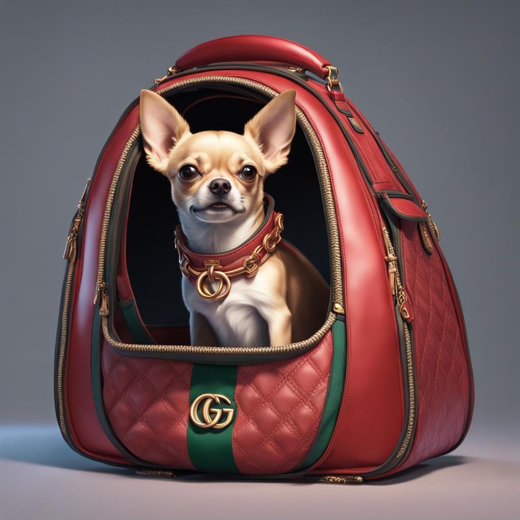 Chihuahua Portrait in Gucci Shop, Artgerm Style