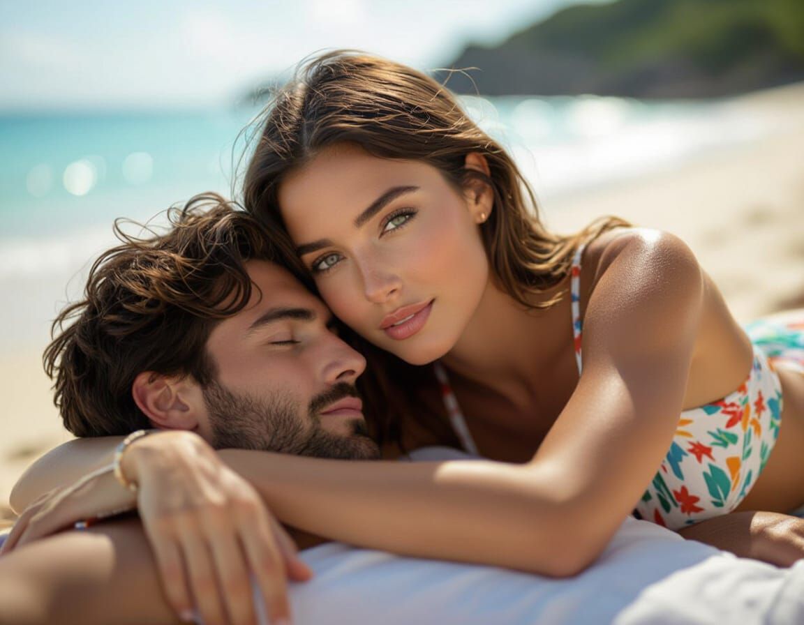 Intimate Beach Portrait in Vibrant Colors
