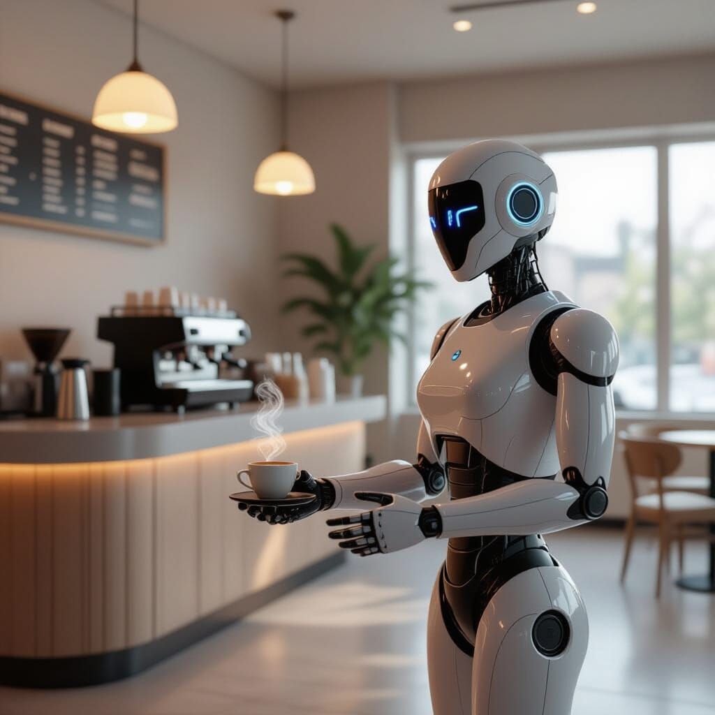 retro-futuristic self-automatic café