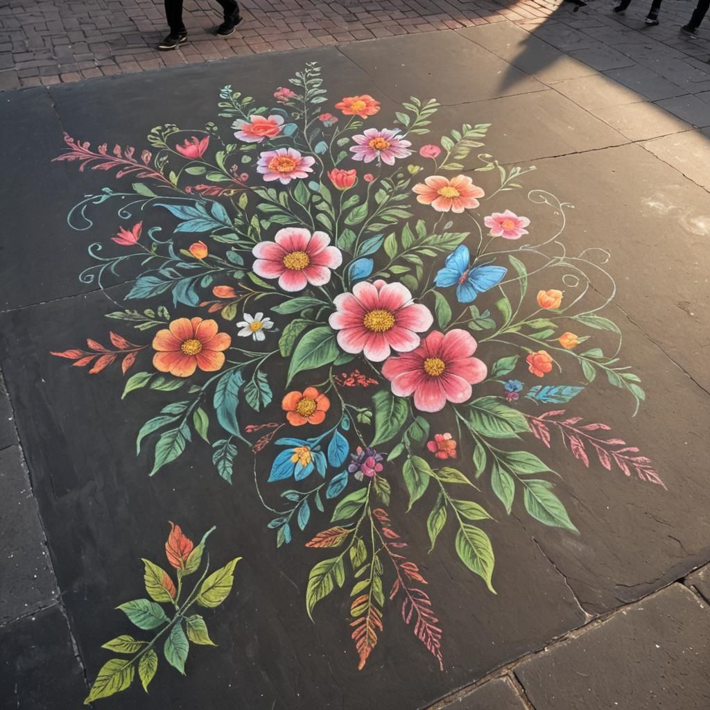 Colorful Chalk Art on City Streets