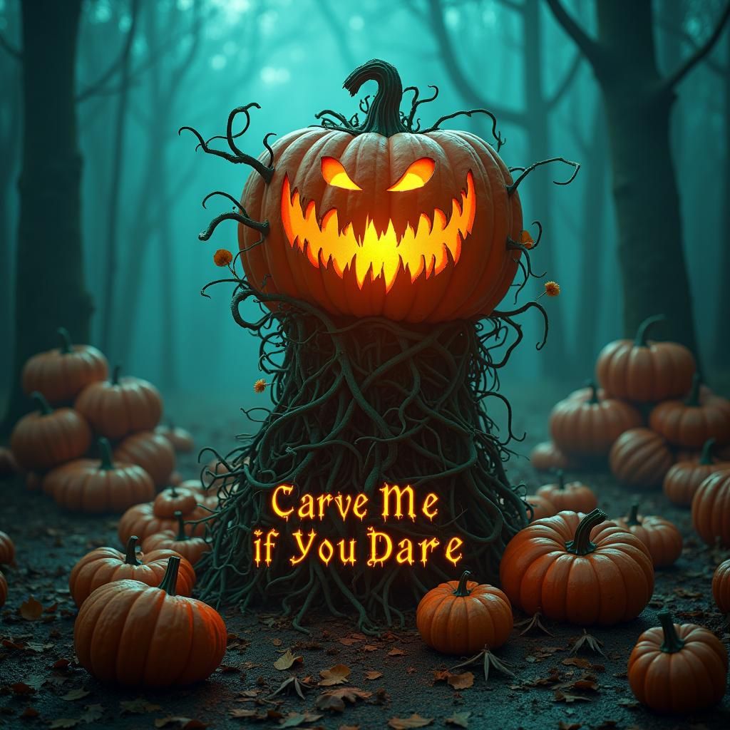 Cyberpunk Pumpkin Carving on Halloween Night