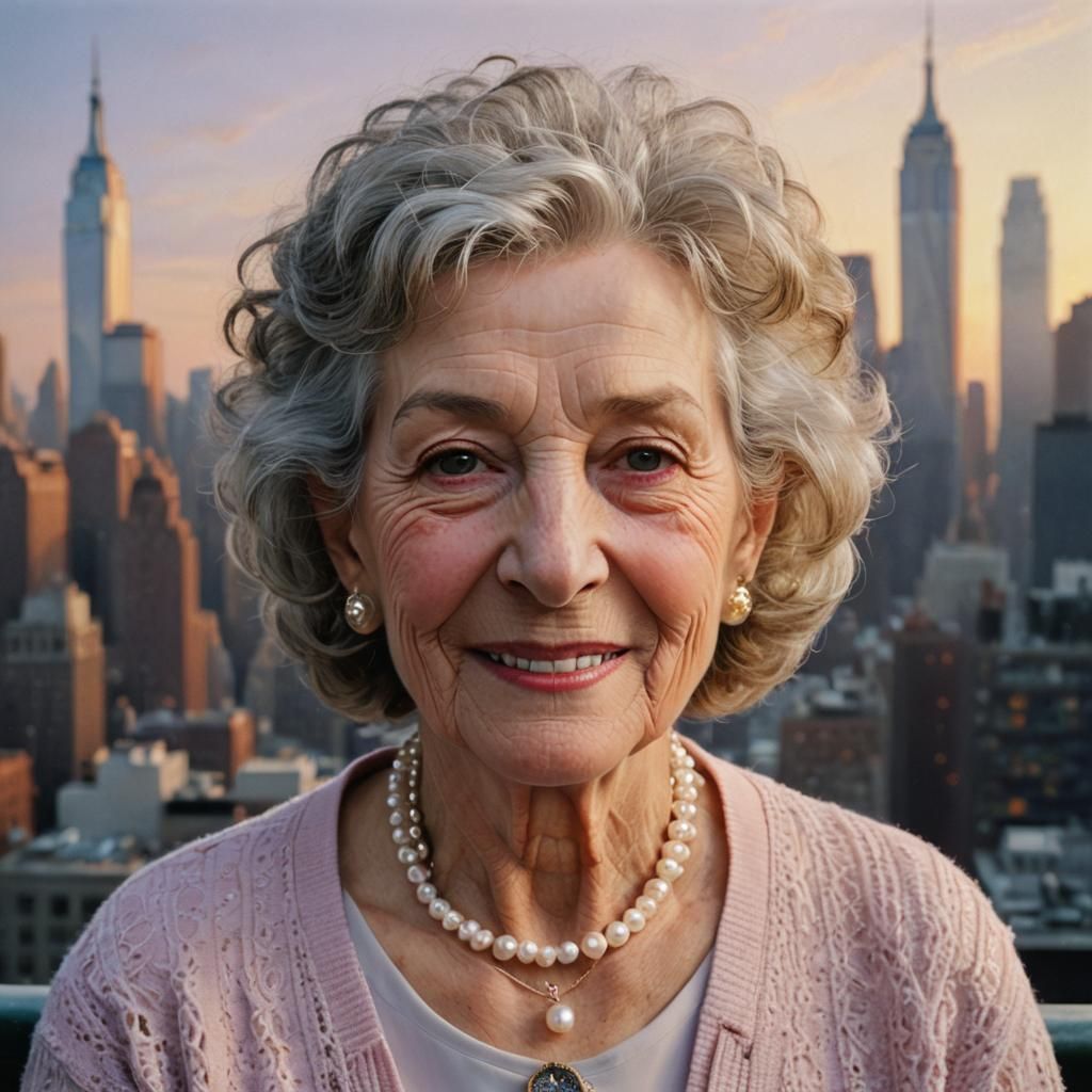 Realistic Portrait of an Elderly Woman in NYC