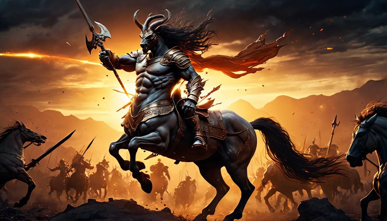 Armored Centaur Battles in War-Torn Lands