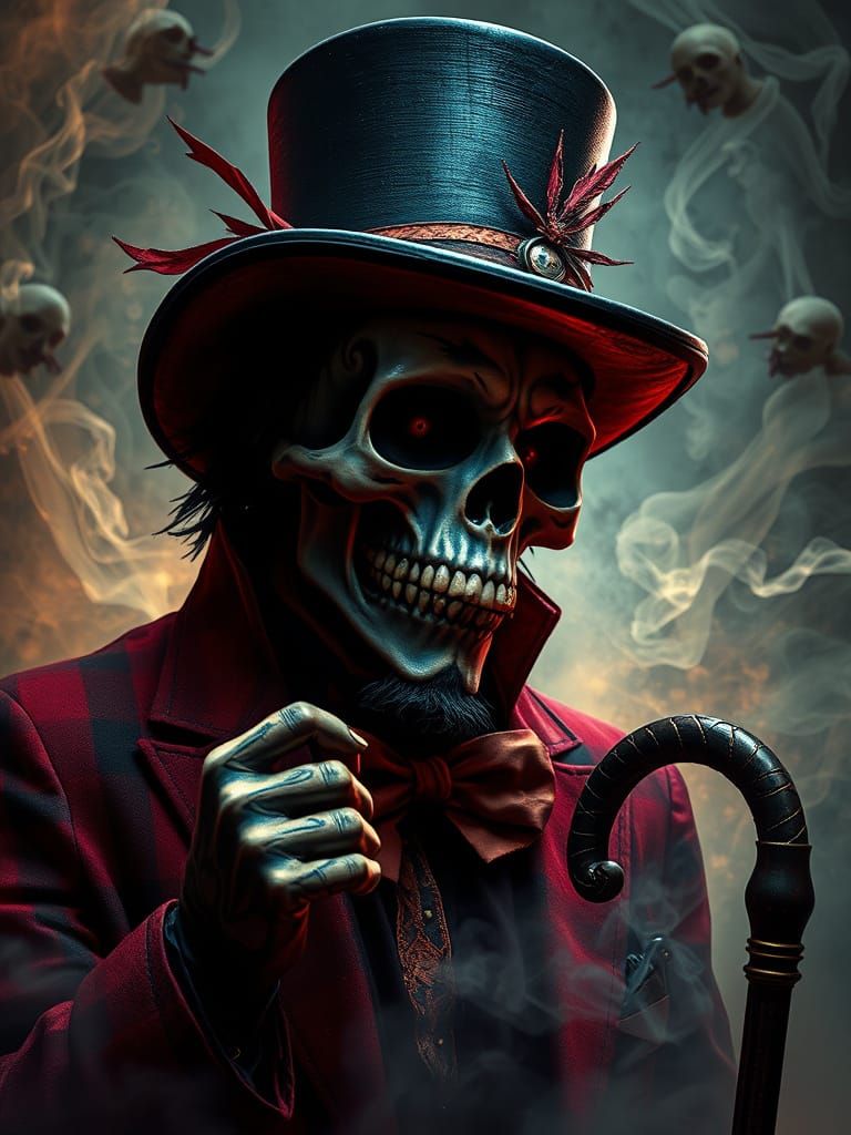 Voodoo Sorcerer in Smoky Spiritual Aura