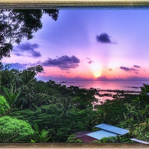 Sunset View from Bukit Jugra Over Mangroves