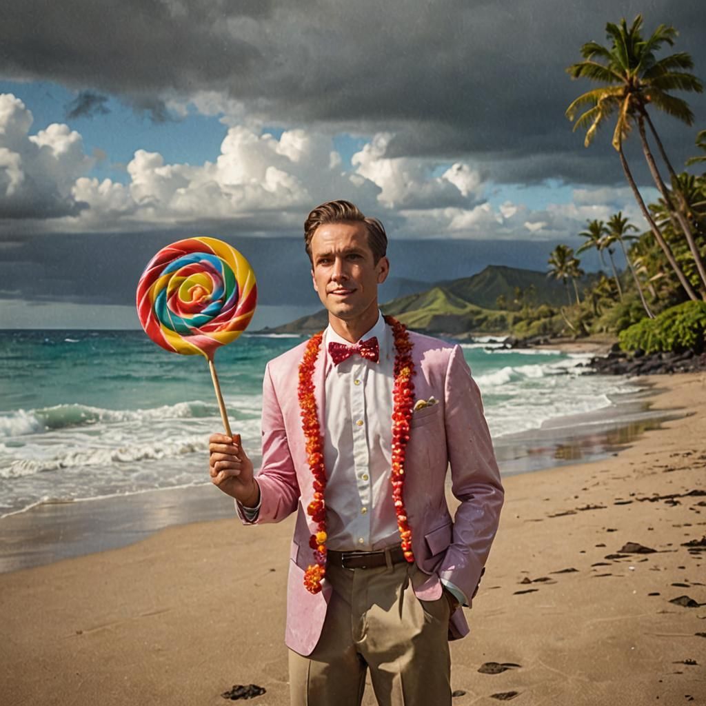 A man and his lollipop