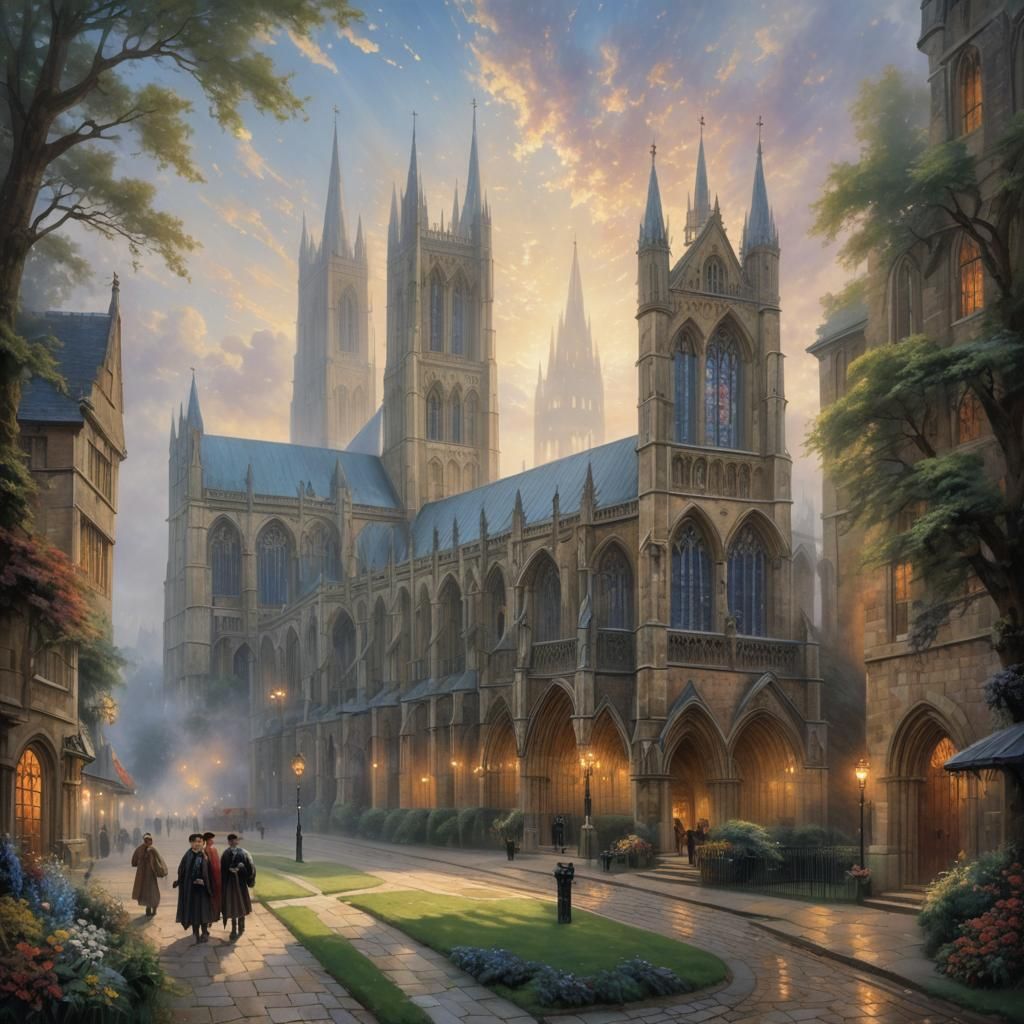 Lincoln Cathedral Facade in Ethereal Fantasy Style