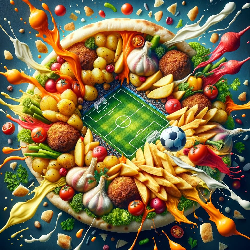 Football Match Inside Pita Bread with Falafel
